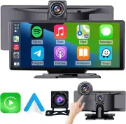 9 inch Wireless Apple CarPlay Screen for Car& 4K Dash Cam with Android Auto.Port