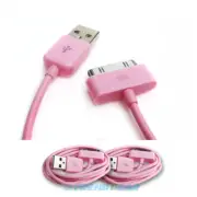 2 PCS 6FT USB SYNC DATA POWER CHARGER CABLES IPAD IPHONE IPOD CLASSIC TOUCH PINK
