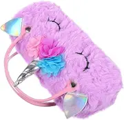 [WESIEVYA] Cartoon Glasses Case Soft Plush Eyeglass Storage Unicorns Design for Boys and Girls