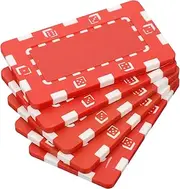Hohopeti 5pcs Poker Chips Labels Red Bingo Chips for Jumbo Numbered Tokens Game Tokens Poker Reward Coins Plastic Game Markers Counting Discs Plastic Bingo Markers Red Abs