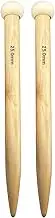 Weabetfu Large Size Bamboo Knitting Needle Straight Single Pointed Thick Knit Needles 13.8-inch Length Jumbo Knitting Needles for Huge Chunky Yarn Handmade DIY Knitting,US Size 50(25mm)