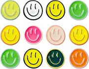 BEZANU Smiley Fridge Magnets, 12 PCS Colorful Cute Smiley Face Decorative Magnets for Refrigerator, Locker, Kitchen, Office (22mm/0.86in)