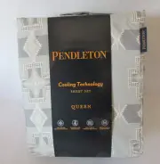 Pendleton Cooling Technology QUEEN Sheet Set Aztec Gray & White