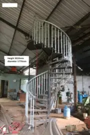 cast Victorian balusters 3010mm high, 1770mm dmtr, spiral staircase