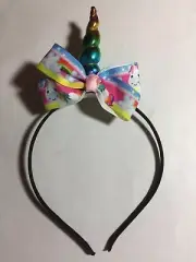 UNICORN HEADBAND WITH RAINBOW HORN & UNICORN BOW BRAND NEW