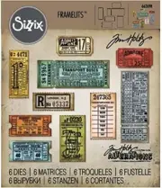 Ticket Booth Sizzix Framelits Thin Metal Tag Die Set by Tim Holtz 662698 NEW!