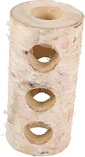 INOOMP Hamster Tunnel Natural Birch Wood Hideout for Pets Durable with Openings Safe Chew for Hamsters Rats and Squirrels for Cages and Boxes
