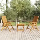 Wooden Garden Lounge Set Stable Frame Outdoor Furniture Patio Table Chair 3PCS