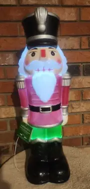 24" Blow Mold Nutcracker Soldier Christmas Yard Decoration with Timer NEW