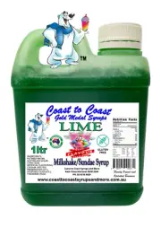 Lime, Flavoured Coast to Coast Gold Medal Syrup Milkshake/Sundae Syrup 1lt,