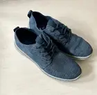 Clarks Mens Step Urban Mix Casual Shoe Size 7.5 Navy Blue Knit Sneaker Lace Up
