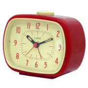 Leni Bedside 11cm Retro Analogue Alarm Clock Desk/Desktop Table Home Decor Red