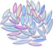 uxcell Ceramic Mosaic Tiles, 500g Teardrop Flower Leaves Tiles Mosaic Blocks for Art Craft and Home Decorations, Iridescent Blue