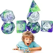 Colored Dice Set | Desk Toys Dice Set Game Dice | 7X Board Games Dice, Acrylic Family Game Dice Polyhedral Dice Party for Gathering, Game, Classroom
