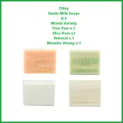 TILLEY SOAP x 5 Goats Milk Soap 100gm Variety Fragrances - AUSTRALIAN MADE