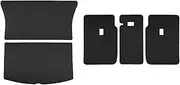 Car Cargo Liners Fit for Tesla Model Y Juniper 2025+ Leather Trunk Mats Rear Seat Back All Weather Liner Pet Anti-Kick Pad Car Boot Cover(Full Set Black and White)