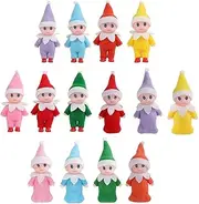 JHBEMAXS Mini Elf Baby Elves Set Kindness Kid Craft Holiday Shelf Decoration Accessories Tiny Babies Doll for Girls Boys Children Adults (Pack of 14 Pieces)