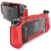 For Nintendo Switch Case MUMBA Series Blade TPU Grip Protective Cover Dockable Case for Console & Joy-Con Controller Red