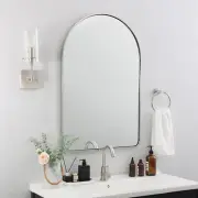 Brushed Nickel Arched Mirror, 20X30 Arch Mirror, Brushed Nickel Bathroom Mirror,