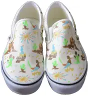 Vans Men's Classic Slip On Get Outdoors Marshmallow White Canvas Shoes Size 10