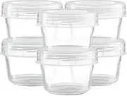 Elegant Disposables (4 Ounce 10 Pack) Clear Twist cap Containers Clear with Screw on Lids Twist Top Food Storage Freezer Containers