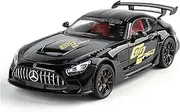 Scale Finished Model Car 1:24 Scale for Benz AMG-GT Sports Car Alloy Diecast Vehicle Pull Back Simulation Model Car Adult Collection Die-cast Vehicle(Black)