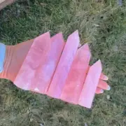 Natural Rose Quartz Hexagonal Tower Point Wand Healing Crystal Ornament Obelisk