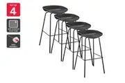 Set of 4 Shangri-La Bobby Steel Bar Stools (Black)