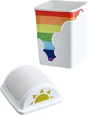 MAGICLULU 1pc Children's Room Trash Can Container for Food Tabletop Decor Trash Cans Household Trash Can Waste Bucket Waste Basket Round Trash Can Cute Trash Can Holder Miniture Plastic