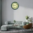 Wall Clock Green No Ticking Round Decorative for Kid’S Room Living Room DEN