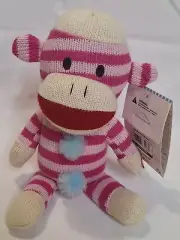 Gemmy Pink Sock Monkey Town USA Singing Plush Singing Only Girl Rihanna Toy 8"