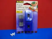 Scotch Pop-up Gift Wrap Tape Dispenser & 75 Tape Strips Made in USA New & Sealed