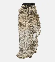 [Zimmermann] Zimmermann Matchmaker linen and silk midi skirt AU 6 multicoloured