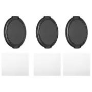 62mm Lens Cap, 3 Pack Sides Pinch Snap Camera Lens Cover for Front Lens