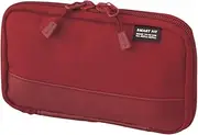 LIHIT LAB Compact Pen Case (Pencil Case), Water & Stain Repellent,3.5" x 6.5'', Red (A7687-3)