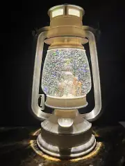 Discontinued Snowman Lantern Glitter Globe Cracker Barrel Exclusive Lights Up