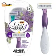 Soleil Escape Women'S Disposable Razors, 4 Blade Ladies Razors, Moisture St