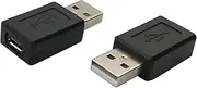 USB 2.0 Male to Micro USB Female Converter Adapter (2Pack)
