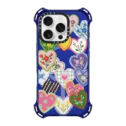 iPhone 16 Pro Bounce Case MagSafe Compatible Lovely Heart Floral Stickers