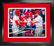 Framed Bryce Harper & Bryson Stott Philadelphia Phillies Dual Facsimile Laser Engraved Signature Auto 11"x14" Baseball Photo HOFSM Holo