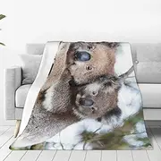 ObabO Koala Bear Multi-Size Extra Soft Flannel Blanket(Vertical Model),Plush Sofa Blanket Is Light And Warm,Durable