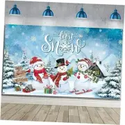 Christmas Backdrop for Photography Rustic Xmas Background Winter Snowman Gifts