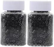 minkissy 2000pcs Silicone Hair Extension Beads: 5mm Micro Links Rings - Invisible And Lightweight Hoops - Braided Hair Extensions Tool For Men/women