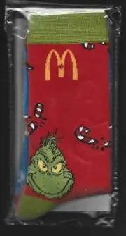 McDonadl's Canada GRINCH SOCKS 2024 Canadian Exclusive Sealed Adult Sized CA4