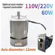 220V/110V Optical Axis Deceleration Geared AC Motor With Speed Controller 60W