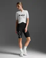 Light Speed React Sleeved Trisuit, 2XU, XS, Black/White, Female