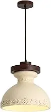CJLWSLCO Creative Wood White Resin Pendant Light Hand Carved Bedroom Bedside Living Room Hanging Lamp E27 Base Hanging Light Single Head Hotel Restaurant Front Desk Chandeliers Corridor Lighting Fixtu