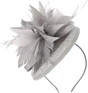 [SAFIGLE] Fashionable Fascinators Hats for Women Flower Headband Fascinators Hair Accessories Grey