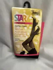 SPANX Star Power Backdrop Black Nouveau Patterned Shaping Tights Size B NWT