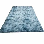 Floor Rug Fluffy Rugs Area Carpet Shaggy Large Pads Soft Mat Peacock Blue